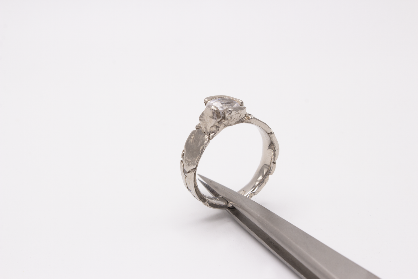 ICE 7 DIAMANTI BIANCHI  - ORO BIANCO NATURALE