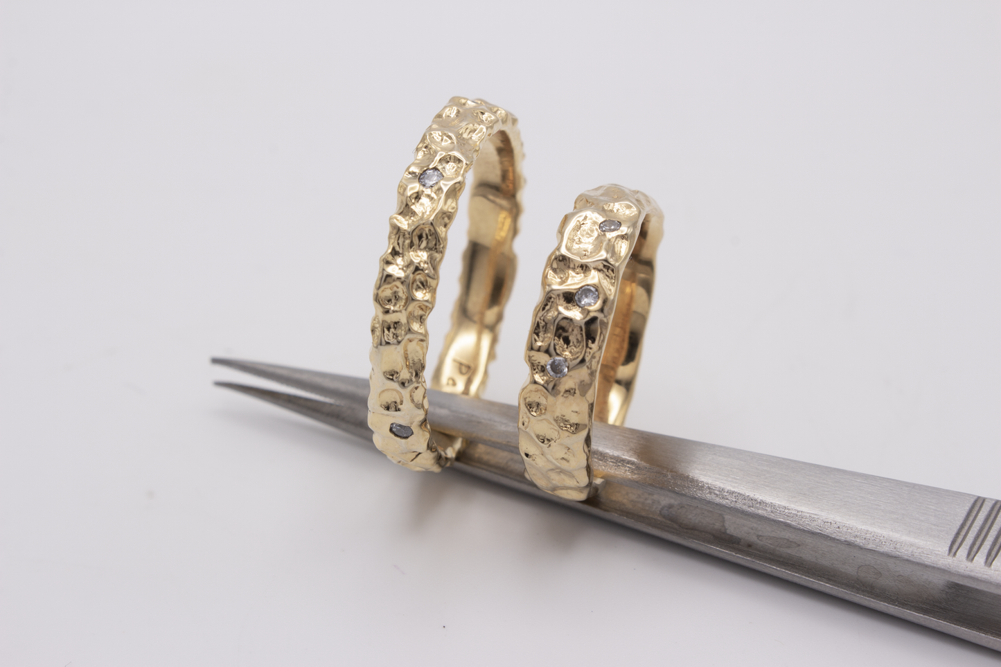 PEENED 5 DIAMANTI BIANCHI - ORO BIANCO NATURALE